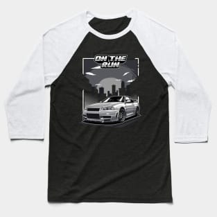 Nissan Skyline GTR R34 (On The Run) Baseball T-Shirt